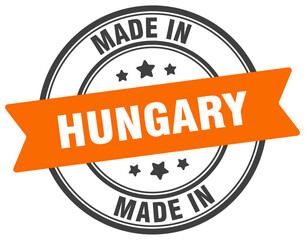 Made in Hungary round sign. Made in Hungary stamp.