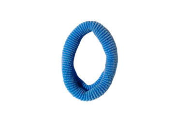 blue hair tie on transparent background