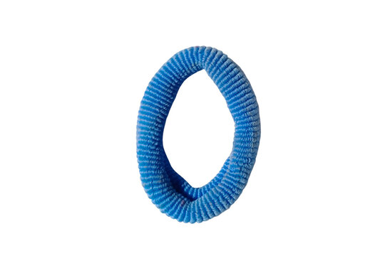 blue hair tie on transparent background