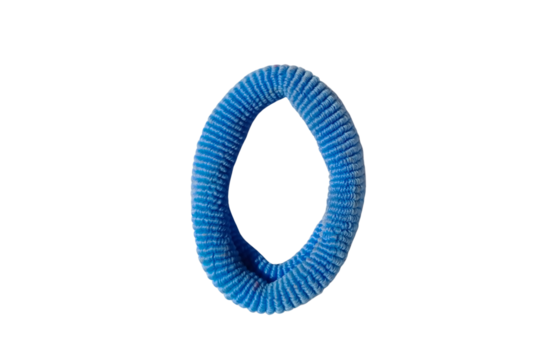 blue hair tie on transparent background