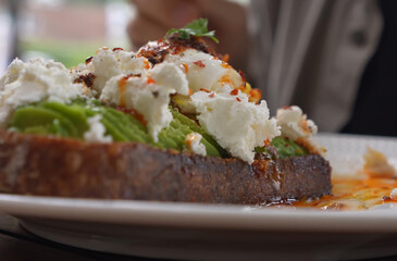 cheese sandwich in a café
