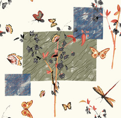 grunge floral background