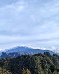 mountains and clouds