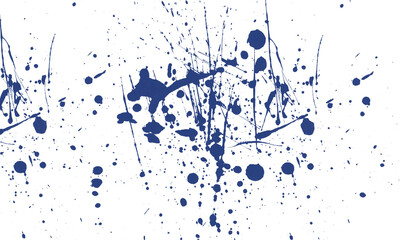 Fototapeta premium Abstract blue ink splatters and splashes on a transparent background, creating a dynamic and energetic artistic pattern, perfect for graphic design and creative projects