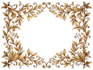 Vintage floral corner frame design isolated on transparent background