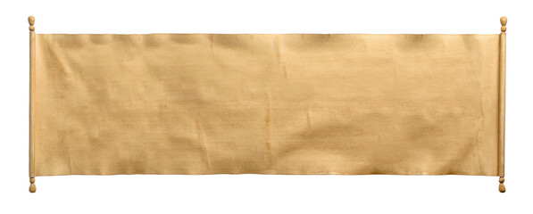 Scroll of old parchment paper isolated on white