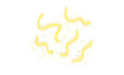 Gold glitter brush strokes sparkle on transparency background conveying festive abstract motion and warm celebration