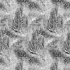 black and white seamless pattern with waves