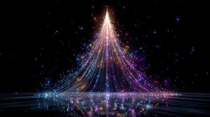 Vj light Christmas tree, neon light Christmas tree, Neon light background