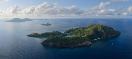 The beautiful island of Pulau Tellang, lies east of Alor, Indonesia. This area in the Banda Sea is...