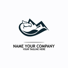 camel logo simple icon design illustration