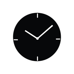 Time Icon Simple Clock Minimal Time Symbol Black and White Watch Face