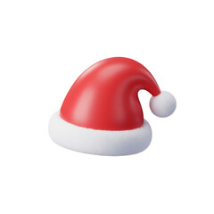 Fototapeta premium Festive 3D Rendering of a Santa Claus Hat A Charming Christmas Decoration, Perfect for Holiday Season Celebrations and Winter Festivities