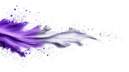 Purple and White Brush Strokes on Transparent Background