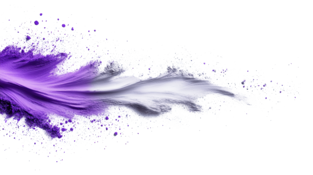 Purple and White Brush Strokes on Transparent Background