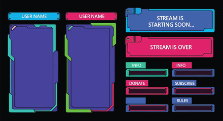 Animated stream overlay pack for twitch youtube and facebook editable