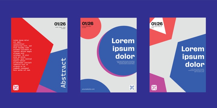 Vibrant geometric poster designs for modern marketing, download now and elevate your brand with eye-catching visuals, perfect for social media