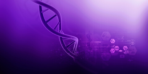 3d illustration of dna structure, abstract background
