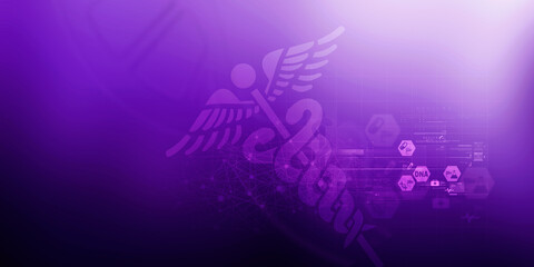 2d illustration caduceus medical symbol
