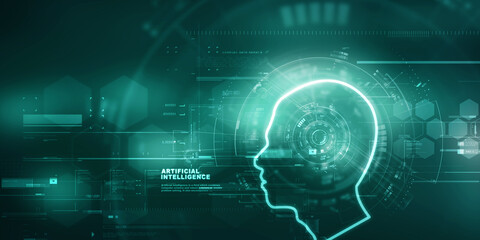 2d illustration digital Artificial mind concept
