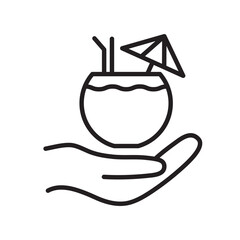 cocktail coconut icon vector summer logo web design 