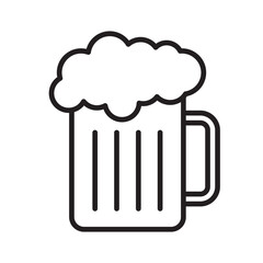 beer  glass icon, silhouette of beer mug web design 