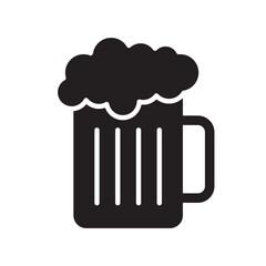 beer  glass icon, silhouette of beer mug web design 
