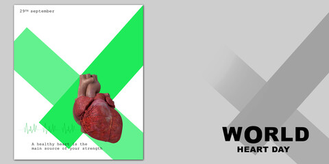 3d rendering world heart day