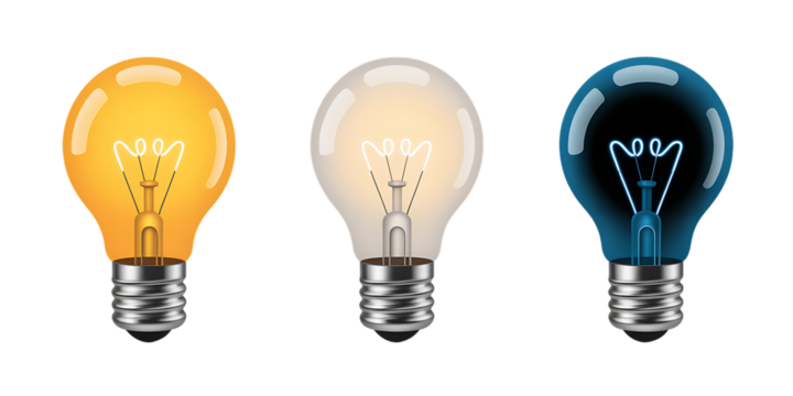 Light Bulb States On Off Dimmed Vector