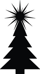 Obraz premium Vector Christmas tree and star silhouette illustration