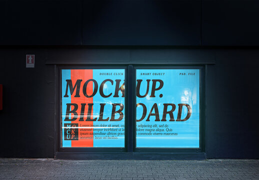 Wall Billboard Urban Mockup