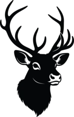 Fotobehang Hipster Dieren Vector deer head antlers majestic silhouette illustration  © Thidul Islam