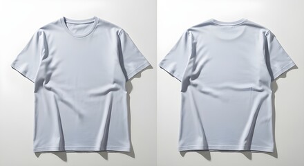 Plantilla de camiseta blanca en blanco para hombres, desde dos lados, forma natural en maniqu&iacute; invisible, para su maqueta de dise&ntilde;o para impresi&oacute;n, aislada en fondo blanco.
