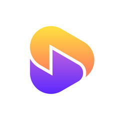 Letter S play media modern logo design