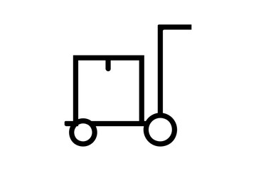 Luggage Trolley icon.Hotel & Hospitality icon . suitable for web site, app, user interfaces, printable etc. line icon style. simple vector design editable