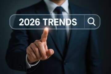 Man searches for future predictions and 2026 trends data insights