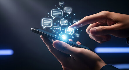 Digital Messaging Connecting with Mobile Technology Concept