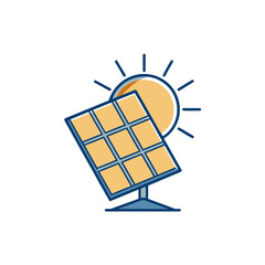 Solar panel capturing sunlight renewable energy vector illustration