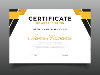 Business certificate template design decorative frame geometric border