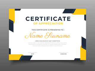 Business certificate template design decorative frame geometric border