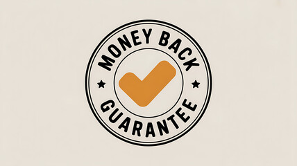 Money back guarantee badge isolated on white background a circular stamp with a checkmark and the words money back guarantee around the edge