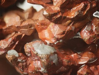 Nugget- natural formation of copper. High magnification microphotography, scale 10X.