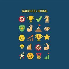 a digital illustration of success icons