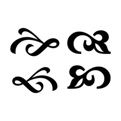 Vintage Flourish Ornament Corner Elements Set