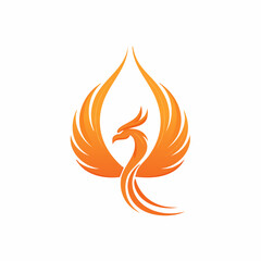 Phoenix bird logo design with fiery wings and elegant silhouette