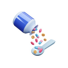 Medicine and health icon isolated on transparent background, healthcare and medical concept. Treatment, prevention, health, diagnosis, report, illness, injury, more. Health-related content. 3d render