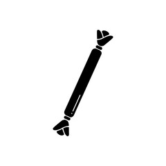 Long Wrapped Candy or Toffee Glyph Icon