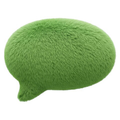 A 'Go Ahead' Message in a Furry Green Bubble, Cut Out, Clipping Path, Isolated on a Transparent PNG Background.