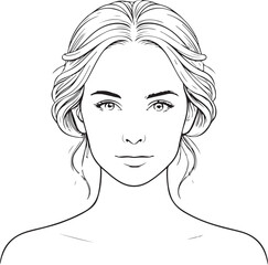 Elegant single-line woman sketch, minimalist abstract drawing, contemporary linear portrait, creative continuous line art for modern design and décor.