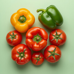 fresh bell peppers and tomatoes